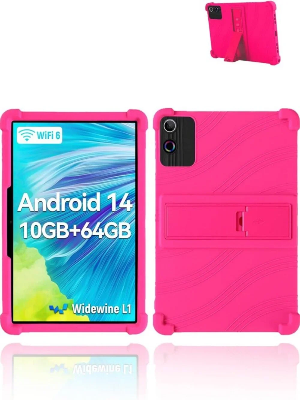 10-Inch Android Tablet Case with Adjustable Stand, Soft Silicone, Lightweight